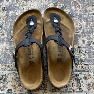 Size 40 Braided, Birkenstock Gizeh, Like New - image 1